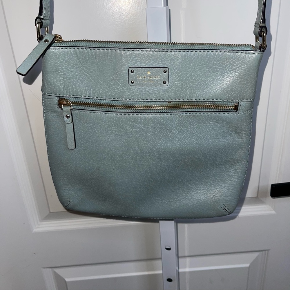 Kate Spade Sage Green Crossbody Bag Smooth Leather Small Purse